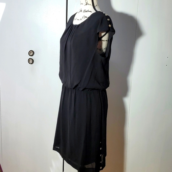 Guess Los Angeles- Womens Black Mini Dress light Flowy Minimalist Lined Sz.10 - Picture 2 of 9